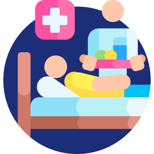 Home nursing support for nutrition, hydration, and feeding assistance.